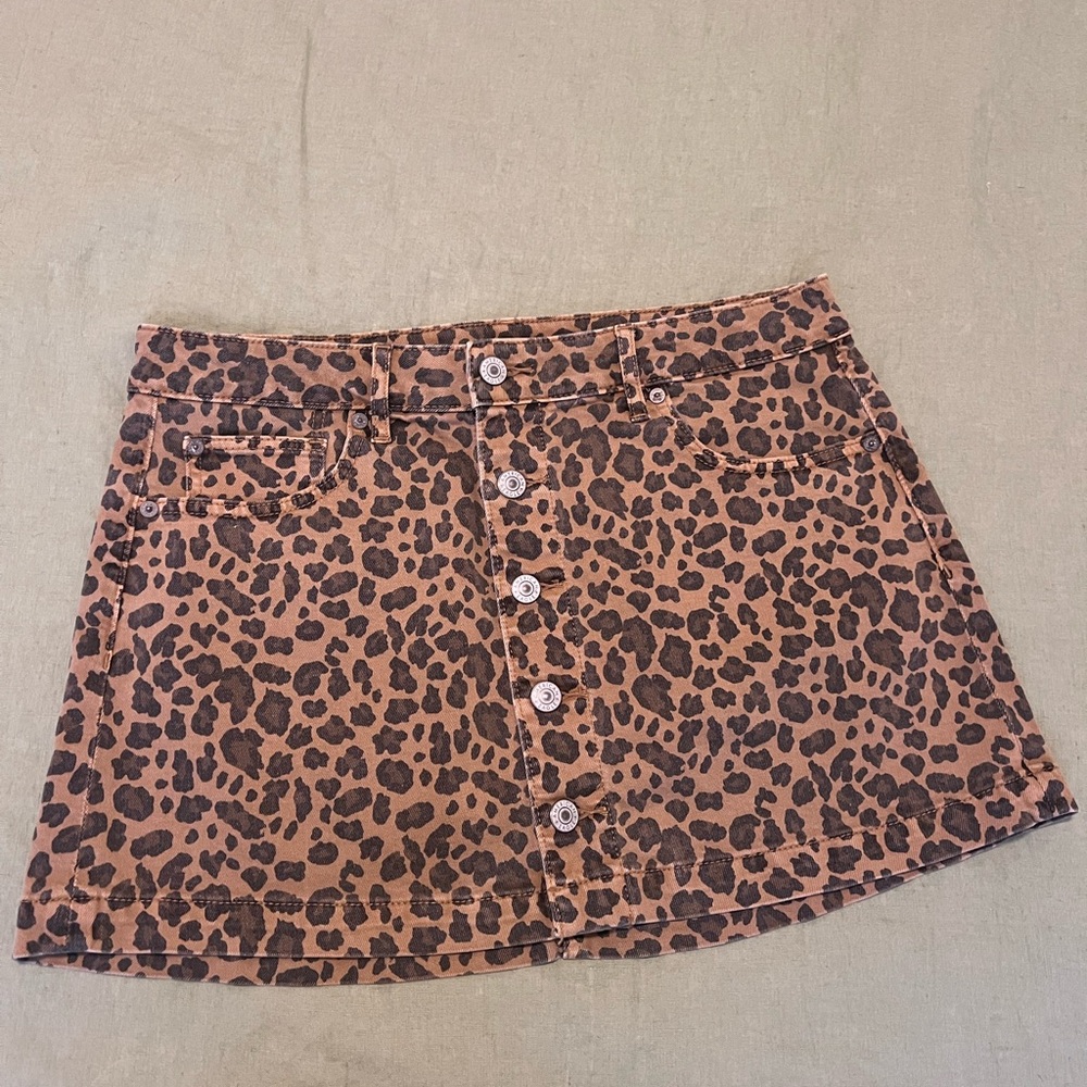American Eagle Outfitters Animal Print Mini Skirt